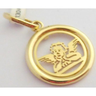 Klenoty Budín Gravírovaný zlatý přívěsekzlatý andělíček v kroužku 1421075