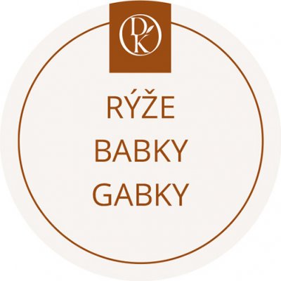 Davídkovo koření Etiketa Rýže babky Gabky béžová průměr 4,5 cm 1 ks – Zboží Mobilmania