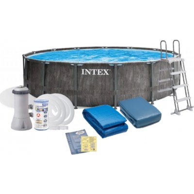 Intex Prism Frame Greywood Premium 457 cm x 122 cm 26742 – Zboží Dáma