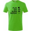 Dětské tričko s potiskem Stolní tenis eat sleep Tričko dětské bavlněné Apple Green