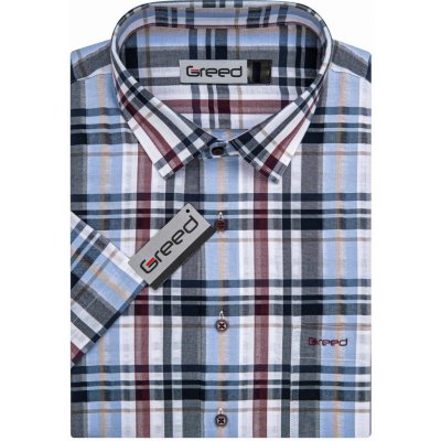 Greed pánská sportovní košile krátký rukáv SK392 světlé modro-šedo-bílé káro – Zbozi.Blesk.cz