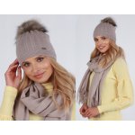 Capu Fashionweek dámská zimní čepice s bambulí flísová podšívka ZIZI34/V14 Capuccino – Sleviste.cz