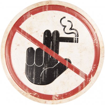 Nástěnná plechová cedule Zákaz kouření - ∅ 35 cm – Zboží Mobilmania