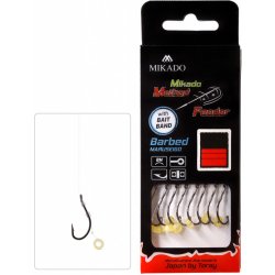 Mikádo Návazec Method Feeder Vlasec 10 cm s Gumičkou Bait Band 8 ks velikost háčku 4 průměr 0,28 mm