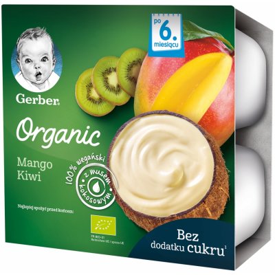 Gerber Organic Mango kiwi kokosové mléko 4 x 90 g​ – Zboží Dáma