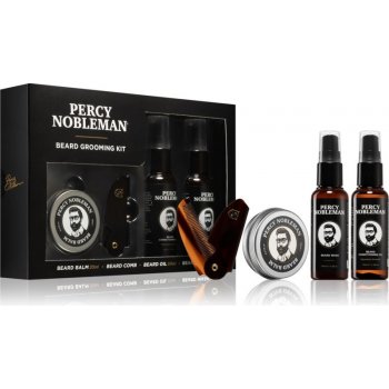 Percy Nobleman Beard Care šampon na vousy 30 ml + olej na vousy 30 ml + vosk na knír 20 ml + hřebínek na vousy dárková sada