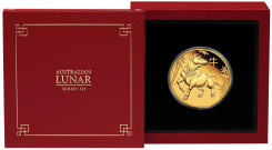 The Perth Mint zlatá mince Lunární Série Serie III Rok Buvola 2021 Proof 1 oz