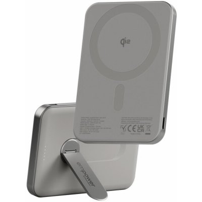 PanzerGlass empower bezdrátová Qi2 powerbanka 5000 mAh, MagSafe, Kickstand, grey | Zboží Auto
