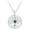 Přívěsky Preciosa Stříbrný přívěsek Sparkling Tree of Life strom života s kubickou zirkonií emerald 5329 66