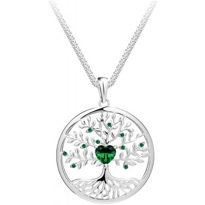 Preciosa Stříbrný přívěsek Sparkling Tree of Life strom života s kubickou zirkonií emerald 5329 66
