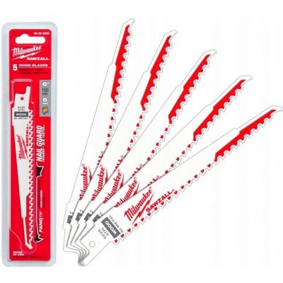 Milwaukee 48005035 Pilový list Sawzall na dřevo s hřebíky 150 mm (5ks) – Zboží Mobilmania
