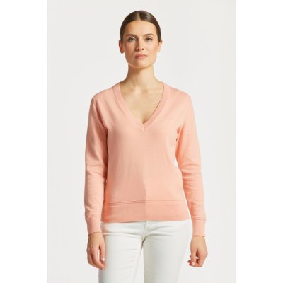 Gant svetr LIGHT COTTON V NECK oranžová – Zboží Mobilmania