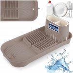 Malý ODKAPÁVAČ NA NÁDOBÍ talíře příbory hrnky úzký plastový hnědý – Sleviste.cz