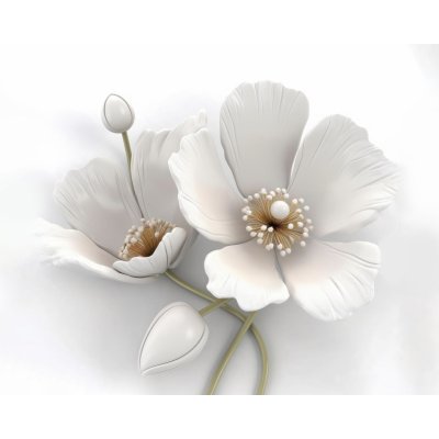 ZUTY Obrazy na stěnu - Bílé květy Rozměr: 80x100 cm, Rámování: vypnuté plátno na rám