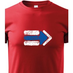 Canvas dětské tričko Turistická šipka modrá, červená