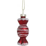 Červenobílá skleněná vánoční ozdoba bonbón Ø 3,5*8,5cm Chic Antique – Hledejceny.cz