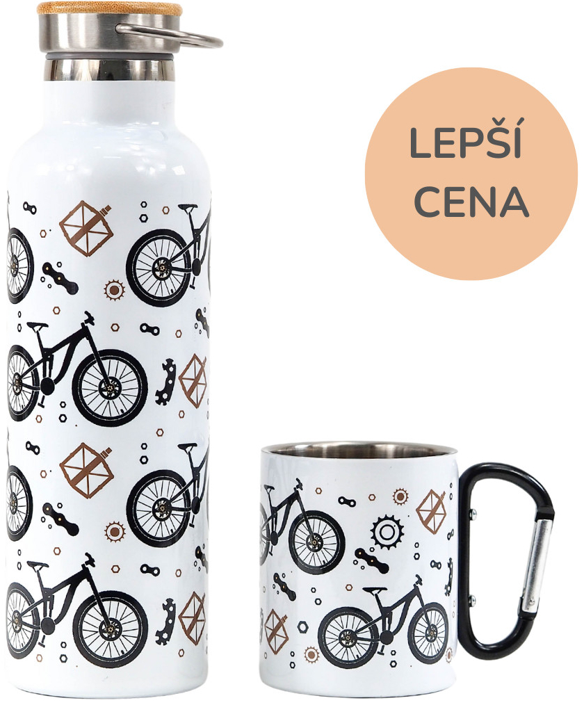 Green Smile Termoska 750 ml a termohrnek 300 ml MTB kolo