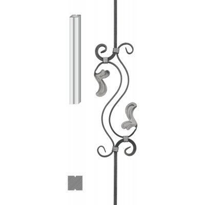Kovoinox Tyč 12 x 12 x 960 mm, ornament 440 x 150 mm – Hledejceny.cz