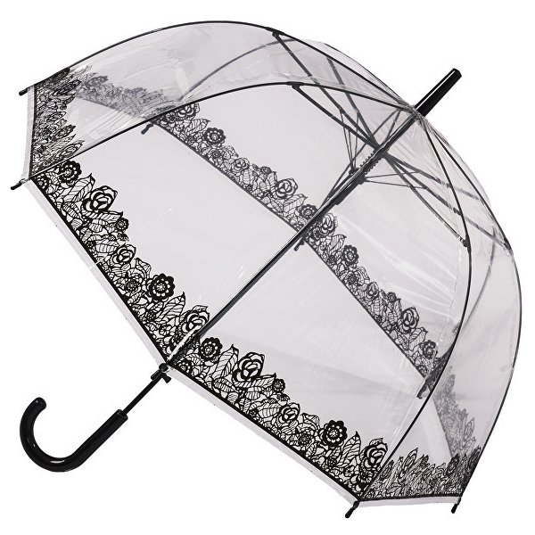 Blooming Brollies Clear Dome Stick with Black Lace Effect deštník dámský  holový průhledný od 399 Kč - Heureka.cz