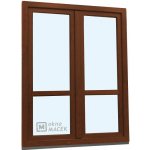Kömmerling balkonové dveře 70 AD s příčkou pravé ořech/ořech 150 x 210 cm s klikou+ PVC rám – Hledejceny.cz