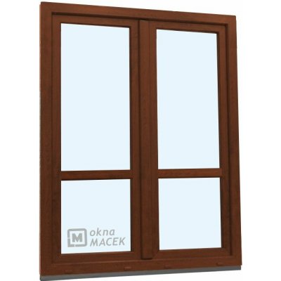 Kömmerling balkonové dveře 70 AD s příčkou pravé ořech/ořech 150 x 210 cm s klikou+ PVC rám – Hledejceny.cz