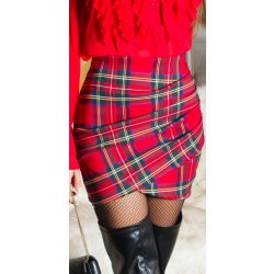Sexy Koucla draped Highwaist Miniskirt red