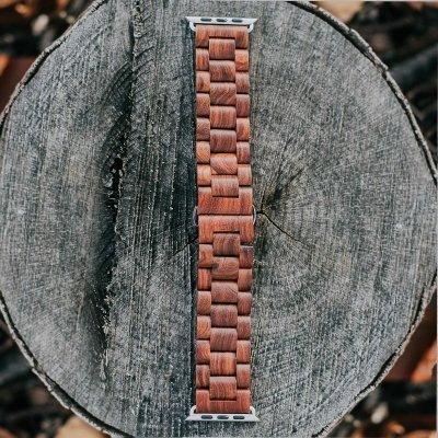 Timewood řemínek Apple Watch dřevěný tmavě červený BAND R 87