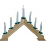 Dřevěný vánoční svícen, elektrický 7 svíček, jehlan – Zboží Mobilmania