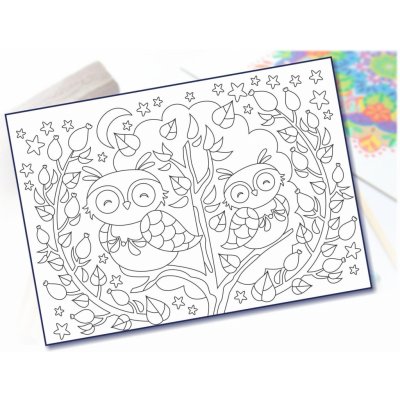 Radost v písku Šablona na pískování sovy v šípkách A4 210 x 297 mm – Zboží Dáma