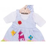 Bigjigs Toys Modré puntikované šaty s jelenem pro panenku 28 cm BJD502 – Sleviste.cz