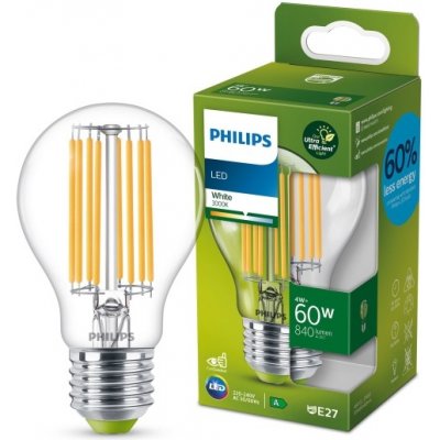 Philips LED žárovka filament A60 4W/60W E27 3000K 840lm NonDim 50Y˙ – Hledejceny.cz