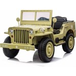 Beneo elektrické autíčko USA Army 4X4 třímístné MP3 Přehrávač se vstupem USB / SD Odpružené žltá – Sleviste.cz