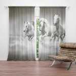 Sablio Závěs Bílí koně: 2ks 140x250cm – Hledejceny.cz