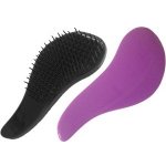Detangler kartáč na rozčesávání vlasů s rukojetí černo fialový – Zboží Dáma