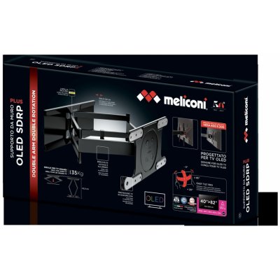 Meliconi - Support mural TV Ghost Design 2500 triple rotation noir