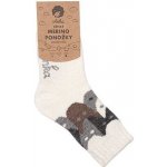 Vlnka Dětské ponožky Merino kočičky bílá – Zboží Dáma