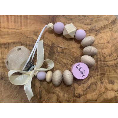 lubaby klip na dudlík přírodní lila / mix – Zboží Dáma