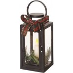EMOS LED dekorace vánoční lucerna se svíčkou černá 20 cm 3x AAA vnitřní vintage; – Zboží Mobilmania