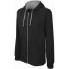 Pánská mikina Kariban Mikina Contrast Hooded Sweatshirt K466 s kapucí 1TE-K466-Black/Fine Grey-M Černo-šedá