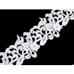 Vyšívaná krajka šíře 70-75 mm Varianta: 8 bílá sněhová, Balení: 1 m – Sleviste.cz