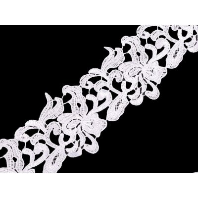 Vyšívaná krajka šíře 70-75 mm Varianta: 8 bílá sněhová, Balení: 1 m – Sleviste.cz