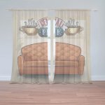 Sablio Záclony Seriál přátelé CENTRAL PERK Gauč: 2ks 150x250cm – Hledejceny.cz