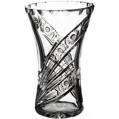 PB CRYSTAL Broušená skleněná váza Bohemia Crystal - X 80029/185mm. Moderní brus Kometa. – Zboží Mobilmania