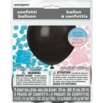 Unique Sada Balónek černý 61cm a konfety Babyshower – Zboží Dáma