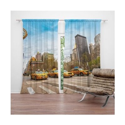 Sablio Závěs Žluté taxiky 2: 2ks 140x250cm – Hledejceny.cz