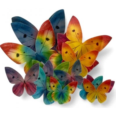 Hospodyňkám.cz Barevní motýli z jedlého papíru, sada 17ks – Zboží Dáma