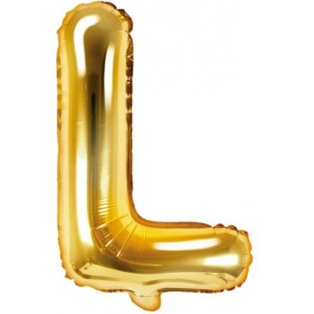 PartyDeco Fóliový balónek písmeno L zlatý 35 cm