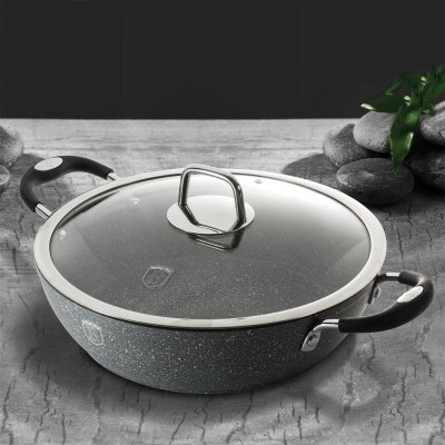 Berlingerhaus Pekáč kulatý s mramorovým povrchem s poklicí 28 cm Gray Stone Touch Line BH-1158 – Zboží Dáma