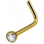 Šperky4U zlacený zahnutý piercing do nosu N0046-GD – Zboží Dáma