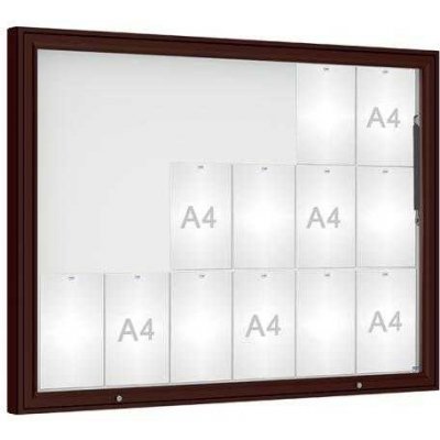 PROCITY Venkovní vitrína model 1000, 18 x A4, plexi, hnědá | Zboží Auto